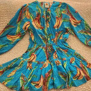 Farm Rio Banana Print Dress, Gently Worn, Size L